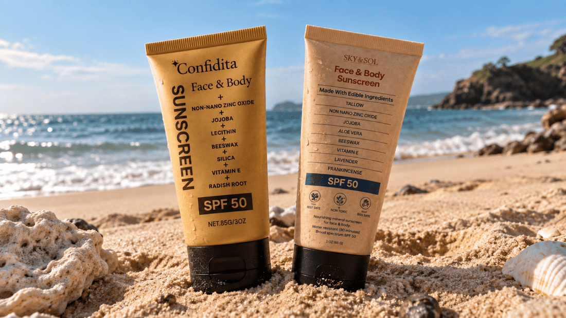 Confidita vs. Sky & Sol: Which Tallow SPF 50 Sunscreen Fits Your Routine? - Sky and Sol