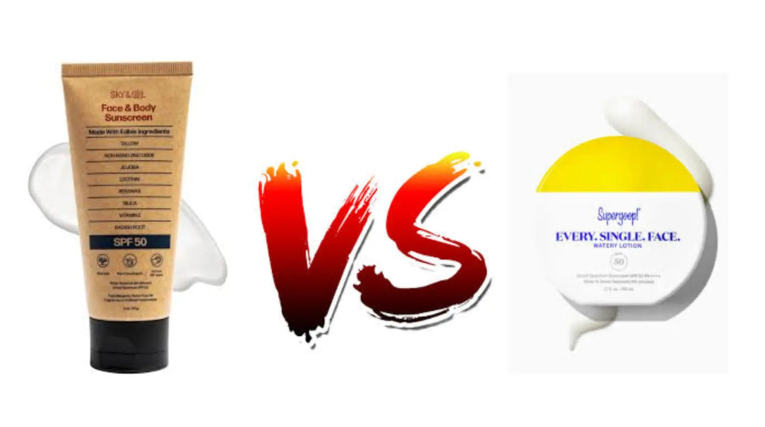 Sky&Sol Mineral SPF 50 Sunscreen vs. Supergoop! Every. Single. Face Watery Lotion: Which is Best? - Sky and Sol