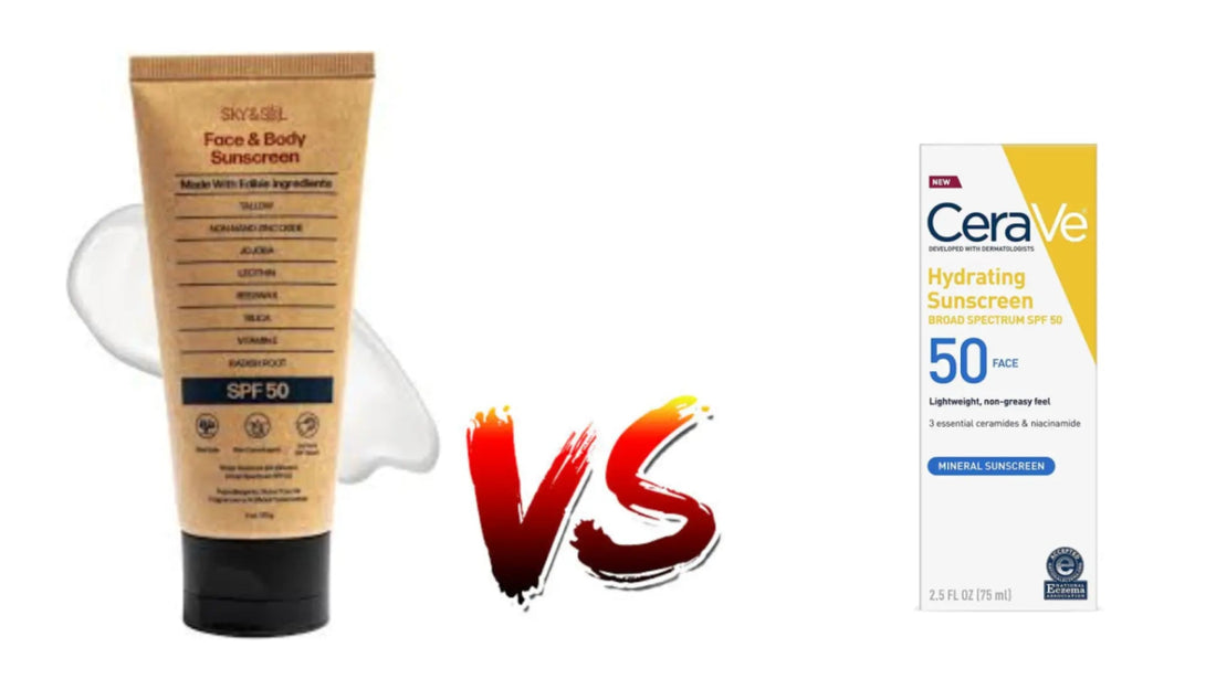 Sky&Sol Mineral Sunscreen SPF 50 vs. CeraVe Hydrating SPF 50: Which Is Better? - Sky and Sol