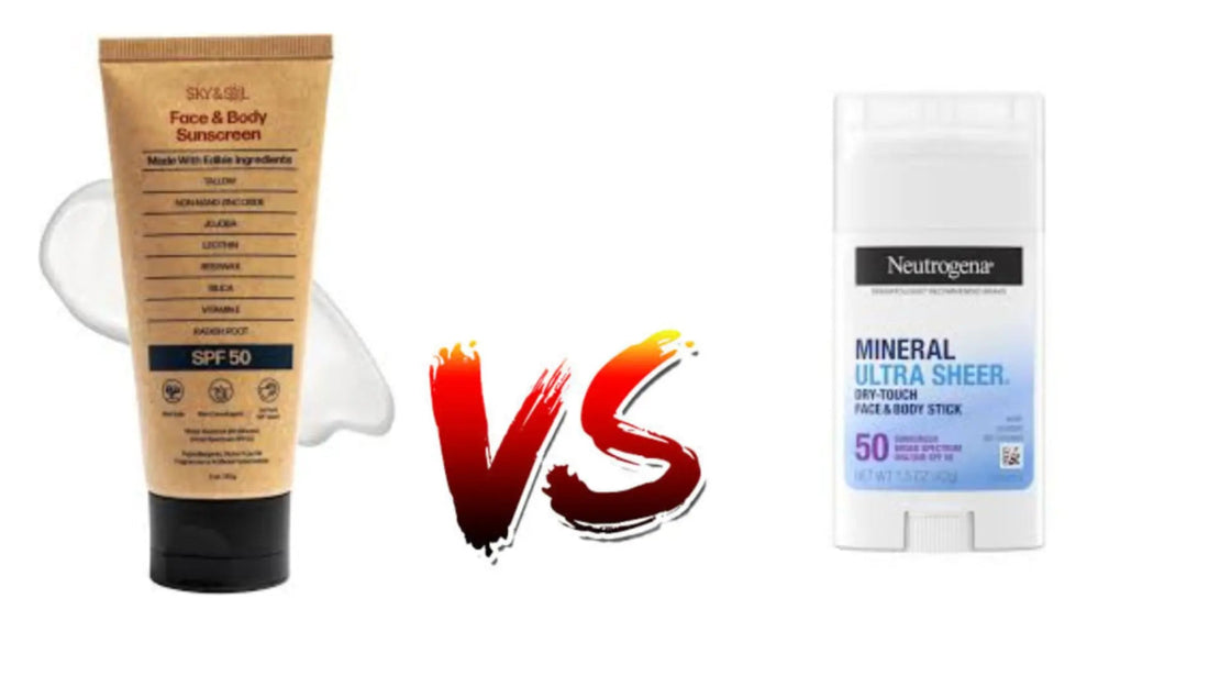 Sky&Sol Mineral Sunscreens vs. Neutrogena Ultra Sheer Stick - Which Wins? - Sky and Sol