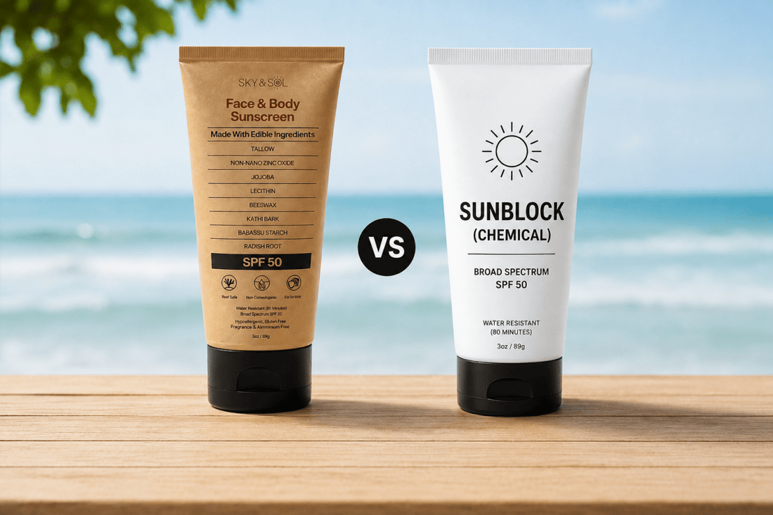 Sunscreen vs Sunblock: The Difference and Which to Buy - Sky and Sol