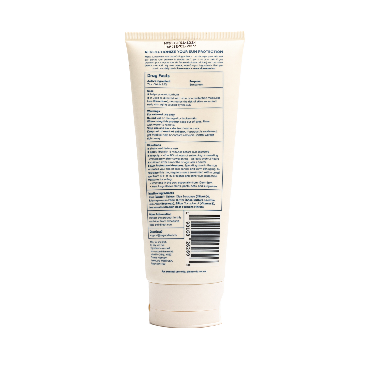 Sky and Sol Body Sunscreen SPF 50 (7.05 oz)