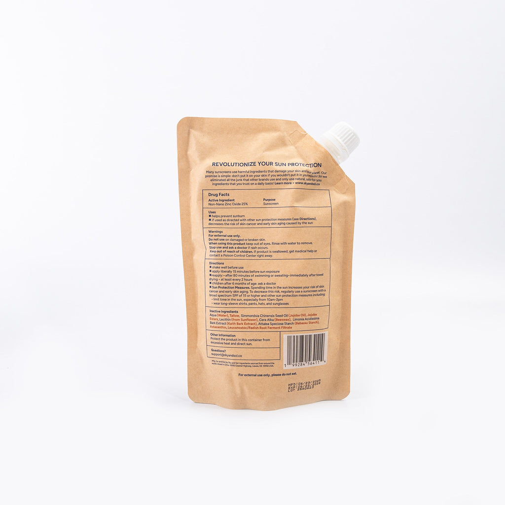 Face and Body Sunscreen Kraft Bag SPF 50 - 500g - Sky and Sol