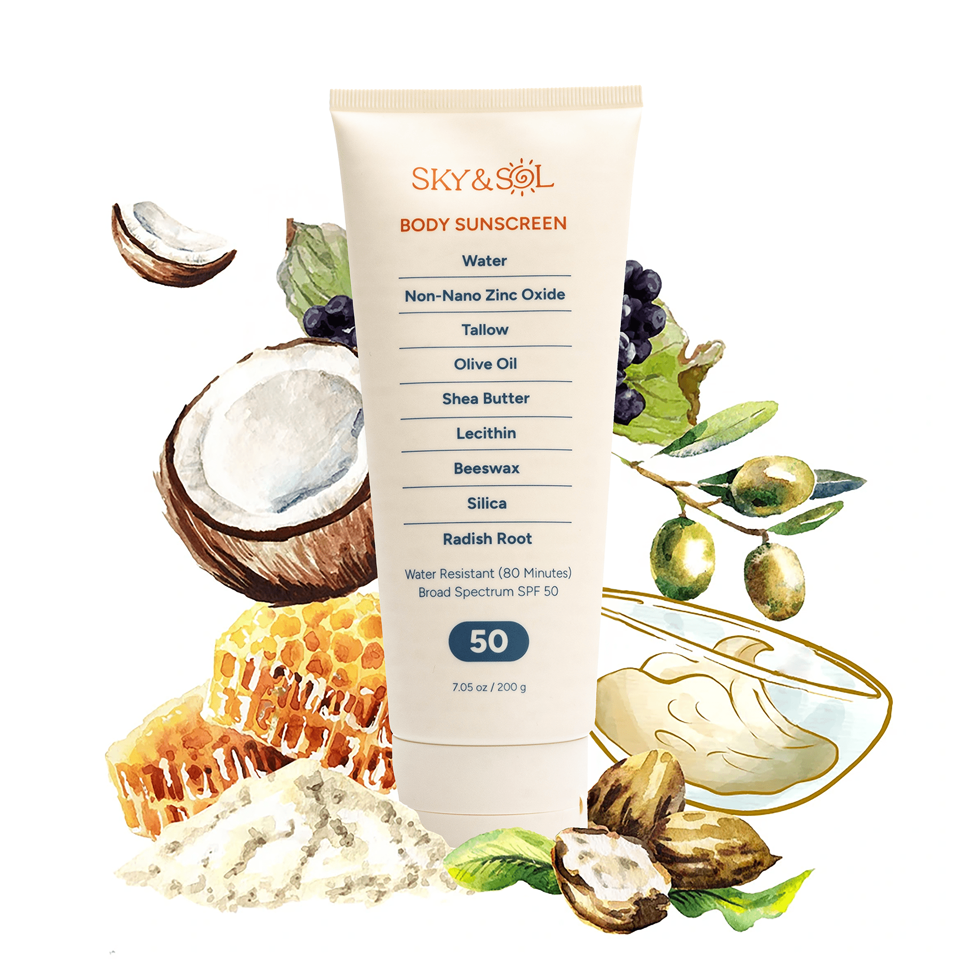 Sky and Sol Body Sunscreen SPF 50 7.05 oz (INT) - Sky and Sol
